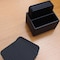 Dacasso Black Leatherette 10 Square Coaster Set with Holder AG-1343 - alternate 5